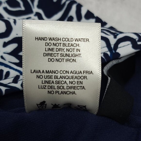 $98 Ellen Tracy Halter V-Neck One Piece Swimsuit Navy White NWT Size 12 Lined - Picture 11 of 12